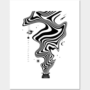 Story Telling, Abstract, Black Design Posters and Art